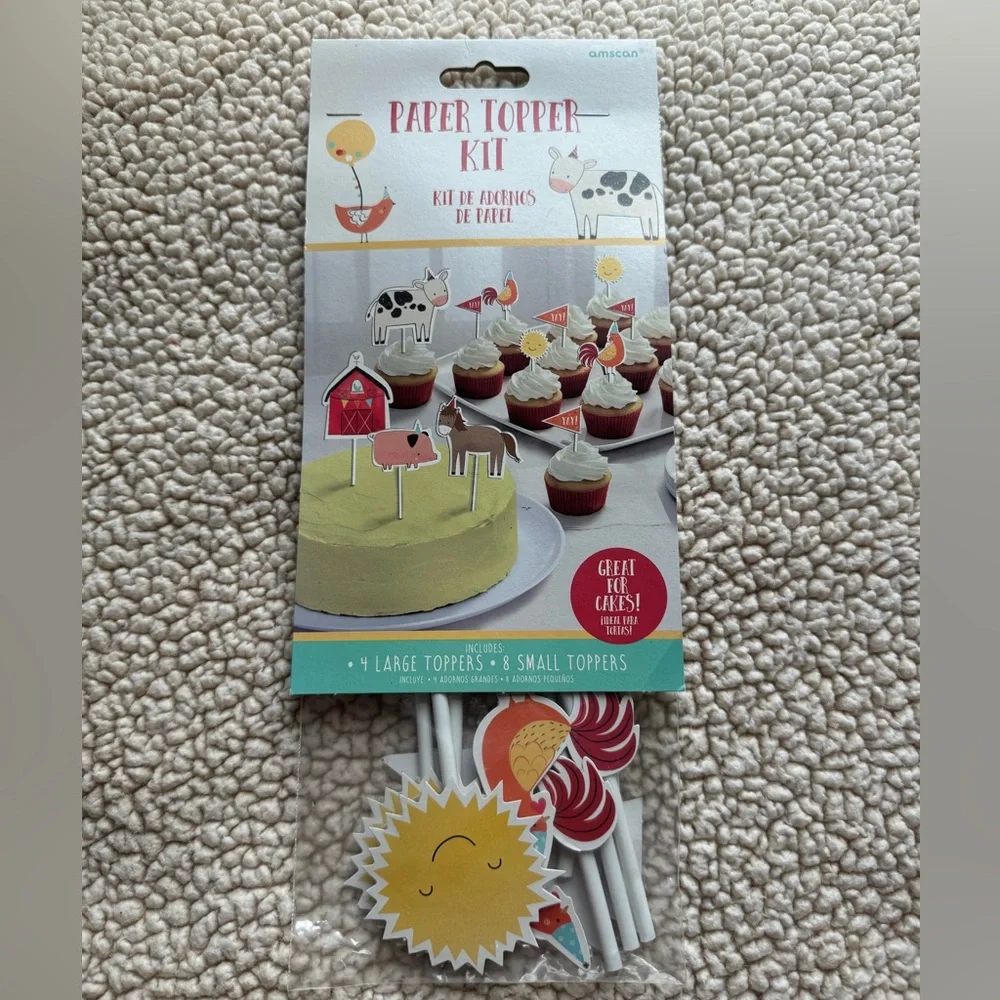 Farm Animal Cupcake Toppers (12 piece set)